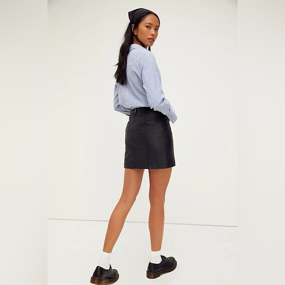 Free People Dresses & Skirts - Free People Modern Femme Vegan Leather Mini Skirt